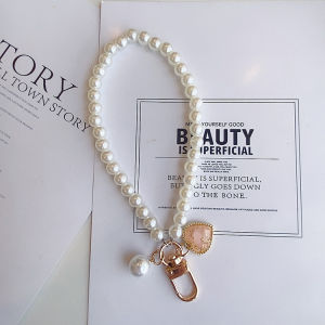 Girl Heart Shaped Phone Chain Pearl Camera Bag Accessories Creative Keychain Fashionable Digital Accessories for Women