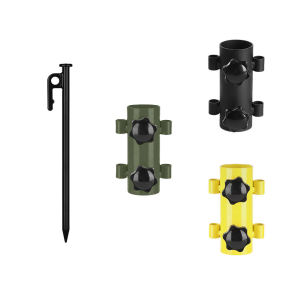 Outdoor Adjustable Camping Tent Pole Holder Peg with Nut Canopy Pole Holder Tent Accessories