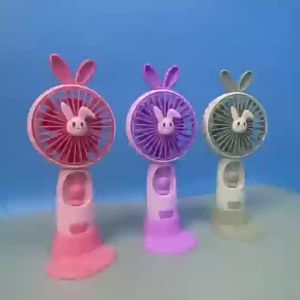 super strong Rotation holder handheld Lighting small fan strong wind cute portable USB charging mini electric desktop fan