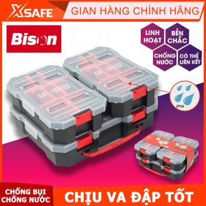 Hộp đựng linh kiện BISON khóa nhựa chất liệu nhựa PP chống va đập vách ngăn tháo rời các hộp xếp chồng được lên nhau hộp nhựa đựng linh kiện