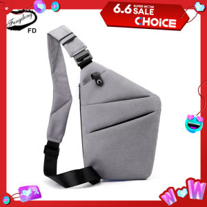 Fengdong men ultra thin anti-theft small chest bag mini cross body bags male one shoulder sling bag for travel boy sports bag