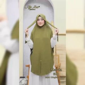 BISA COD Hijab Syari Dagu Non Pet Tali Besar Kode MARULA Bahan Kringkel Premium By AjeZas Collection