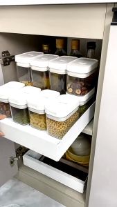 【Woody】 High quality kitchen cabinet pull out dish & bowl rack / multi-function pull out basket / almari tarik rail rak dapur