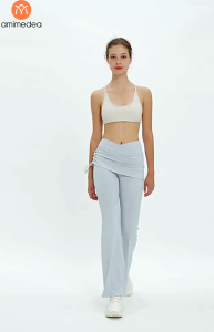 Quần Ống Loe Giả Váy AMI MEDEA Cạp Chéo Hack Dáng Co Giãn Nâng Mông Trendy mặc đi tập gym yoga 8881