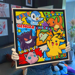 Pokemon Diamond Painting Full Drill Cartoon Cross Stitch New 2025 Pikachu Kids Room Trendy Small Handmade 5D Diamond Embroidery