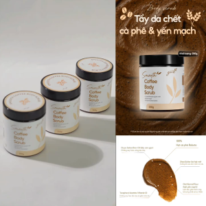 Tẩy tế bào chết body Cà phê Robusta nguyên chất & Yến Mạch GUO 250g (Tặng Găng tay Tẩy da chết màu ngẫu nhiên)