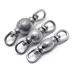 แหวนหมุนห่อตะกั่วสแตนเลส 1 ชิ้นพร้อมแหวนแปดเหลี่ยมแรงดึงสูงสําหรับการตกปลาอุปกรณ์เชื่อมต่อตกปลา