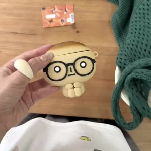 Ốp Tai Nghe Airpods 3D Silicon Hình Cậu Bé Bánh Mì Nướng Dễ Thương Nhật Bản Đeo Kính Thiết Kế Hạt Cà Phê Hoạt Hình Vui Nhộn Dành Cho Airpods Pro 2 3 4
