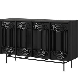 PURPLE LEAF | Antique Style Black Storage Cabinet