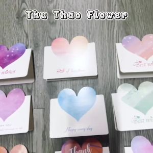 Thiệp chúc mừng sinh nhật hình trái tim thiệp cảm ơn quà tặng 20/10 valentine 8/3