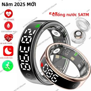 Nhẫn Thông Minh Dành Cho Nam Nữ Với Màn Hình LED Theo Dõi Nhịp Tim & Oxy Trong Máu Chống Nước 5ATM Nhiều Chế Độ Thể Thao Dành Cho Android