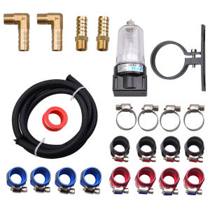 Universal Engine Oil Separator Reservoir Tank Reservoir Kit With 2 Meter Hose Catch Can Filter Out Impurities Engine Oil and Gas Separator with Bracket Car Accessories