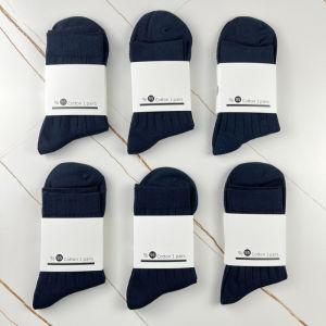 Comfortable Mens Mid-Calf Cotton Socks 6 Pairs Pure Cotton Quality Assured Easy to Wear Simple Versatile Style