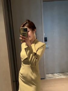 ZYHT EraVogue Đầm Váy nữ váy vàng váy vest váy công sở váy xã hội cao áo khoác vest áo khoác vest váy Pháp 50708