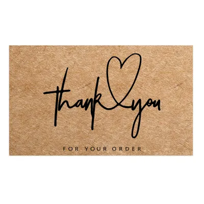 50pcs Natural Kraft Paper Thank You Cards for Small Business Appreciation Enterprise Thank You For Your Order Card Greeting Card