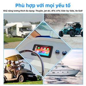 Máy Nghe Nhạc Đa Phương Tiện 8 Inch Chống Nước IPX6 Với CarPlay Không Dây Android Auto Dành Cho Xe ATV Ô Tô Thuyền Xe Máy - Máy Nghe Nhạc GPS MP3