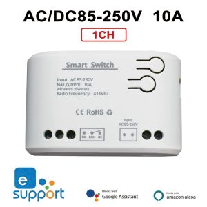 4 Channel eWeLink Smart WiFi Switch Wireless Dry Contact Relay ModuleAPP RF433 Remote ControlWorks With Alexa Google Home