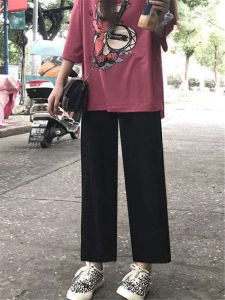 High-Waisted Slimming Casual Pants for Women Spring Autumn Narrow-Leg Wide-Leg Ankle-Length Work Clothing With Pocket