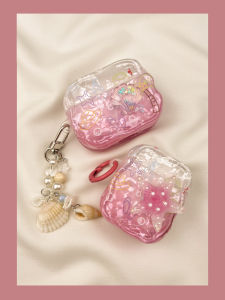 Pink Gradient Star Shell AirPods4 Protective Case Soft TPU Wireless Bluetooth Apple Earphone Cover Suitable for Second Generation