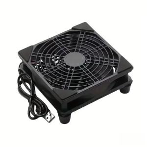 LPDCSJ 12cm 240mm Fan Router Cooling Fan DIY PC Cooler TV Box Wireless Silent Quiet DC 5V USB Power 12CM W/Screws Protective Net