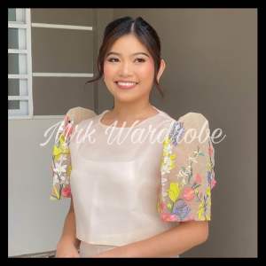 Kimona Filipiniana-Flora Juci Top Beige