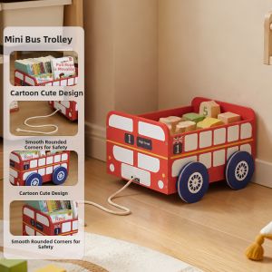 DOUMIBAOBEI | Early Education Toy Storage Car Wooden Hand Pull