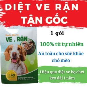 1 Gói Tắm Đặc Trị Tận Gốc Ve Rận Bọ Chét Cho Chó Mèo. Diệt Bọ Chét Bọ Nhảy Vét De lành tính an toàn
