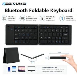 Kebidumei | KEBIDUEMEI Bluetooth Foldable Keyboard Mini Rechargeable Keyboard Portable Slim Keyboard Computer Accessories For Window Android