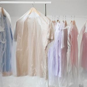 20Pcs 24X35 Plastic Garment Bag Transparent Dry Cleaner Laundry Bags Hanging Clothes Dust Cover Closet Clothes Storage Bag for Long Dresses Skirt Coat Suit Shirts Jacket
