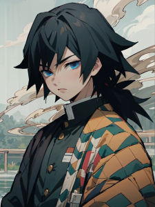 BILIBILI | FramelessDemon Slayer Diamond Painting 5D Kaimetsu no Yaiba Giyu Tomioka Full Diamond Mosaic Picture Kochou Shinobu Home Decor