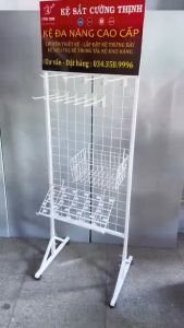 Khung Treo Phụ Kiện Có Chân 50x130cm Dùng Cho Móc Treo Hàng( Tặng Kèm 10 Móc 15cm)