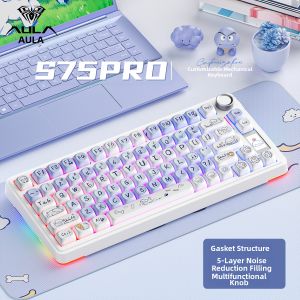AULA | Bàn Phím Cơ S75pro Không Dây Tùy Chỉnh 3 Chế Độ