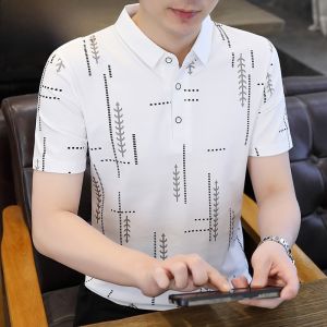 HENGYUANXIANG | Hengyuanxiang Summer 2025 Mens Polo Shirt Short Sleeve Printed Half Sleeve Leading Fashionable Youthful Standard Fit Cotton Blend