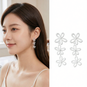 PINK EMPRESS | Lace Flower Unique Designer Earrings