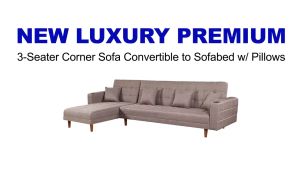 Homemaker Furniture: New Luxury Premium Synthetic Leather with 4 Cushions & 2 Cup Holders