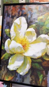 Tranh in Canvas Hoa Mộc Lan Trắng Rực Rõ (Có hình thật - Đã có khung móc đinh treo) - The Canvas House