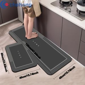 Bộ Thảm Nhà Bếp 2 Món Chống Thấm Bằng Đất Tảo Diatomite Chống Trơn Trượt Nhanh Khô Chất Liệu PVC Dùng Cho Phòng Tắm Phòng Khách Thảm Cửa Ra Vào