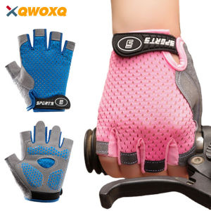 1Pair Kids Cycling Gloves Breathable Bicycle Gloves Half Finger Bike Gloves Non-Slip Mitten Outdoor Sports Roller Skating Gloves