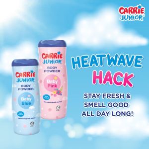 CARRIE JUNIOR Body Powder - Baby Blue (450g) Talcum | Soothing | Smooth & Soft Skin