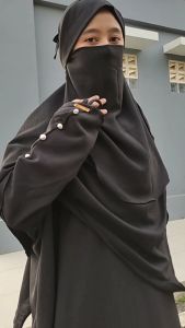 New Arrival Abaya set French Khimar Bahan Crinkle Airflow yang lagi viral