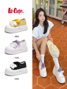รองเท้าผ้าใบสีขาวพื้นหนา Lee Cooper สำหรับผู้หญิง สไตล์ลำลอง ฤดูใบไม้ร่วง 2025 รองเท้าผ้าใบพื้นหนาแบบใหม่ รองเท้าส้นแบนแบบลำลองอเนกประสงค์