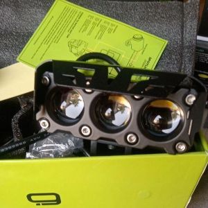 LAMPU SOROT LASER Q9 3 MATA 2 WARNA LUMINOS NINE HI LOW WHITE YELLOW