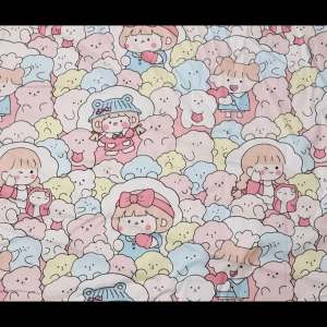 ผ้าคอตต้อน 100% ลายเด็กผู้หญิง และเจ้าตูบเพื่อนรัก หน้ากว้าง 65 นิ้ว ผ้าเมตร ผ้าหลา