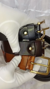 เข็มขัดหนังฟอกแท้100% เกรดAAA สำหรับเอว 25-42นิ้ว สไตล์วินเทจคาวบอย (BLหัวทองเหลืองอย่างดี) เข็มขัดผู้ชาย (แถมที่ตอกเจาะรูและวิธีตัดสาย)