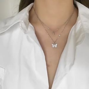 1Pc Sweet Asian Alloy Butterfly Pendant Necklace: A Stylish Addition to Your Jewelry Collection
