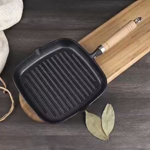 Cast Iron Skillet Grill Pan Frying Cast Iron Skillet Cooking Grill Steak Frying Pan Square Steak Pan Safe Cookware