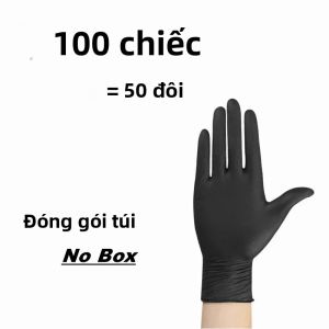 Dùng Một Lần PVC Đen Găng Tay Nitrile 10/20/50/100 Viên Cao Su Không Thấm Nước Sửa Chữa Ô Tô Thực Phẩm An Toàn Nhuộm Tóc Găng Tay Làm Việc