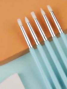 5 Cái/bộ Bộ Dụng Cụ Điêu Khắc Bằng Silicon DIY Dotting Carving Brush Cho Đất Sét Đồ Gốm Sứ Nghệ Thuật Làm Móng - Chất Liệu Nhựa