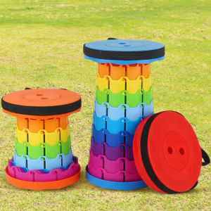 [WILD MAN] Outdoor Stools Seat Portable Foldable Stool Lounge Height Adjustable Bottom Anti Slip Pad Fishing Picnic Telescoping Seat
