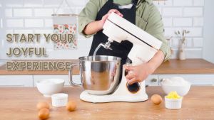 RAVELLE Stand Mixer 5.5L Terra Electric Mixer - Platinum White